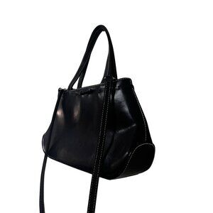 Vintage Genuine Leather Liz Claiborne Black Leather Handbag